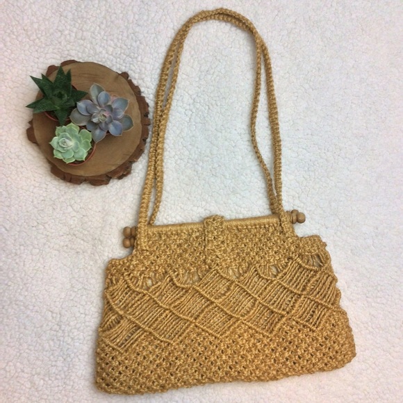 Vintage Hand-Woven Purse | Macrame Market Bag - Picture 6 of 6